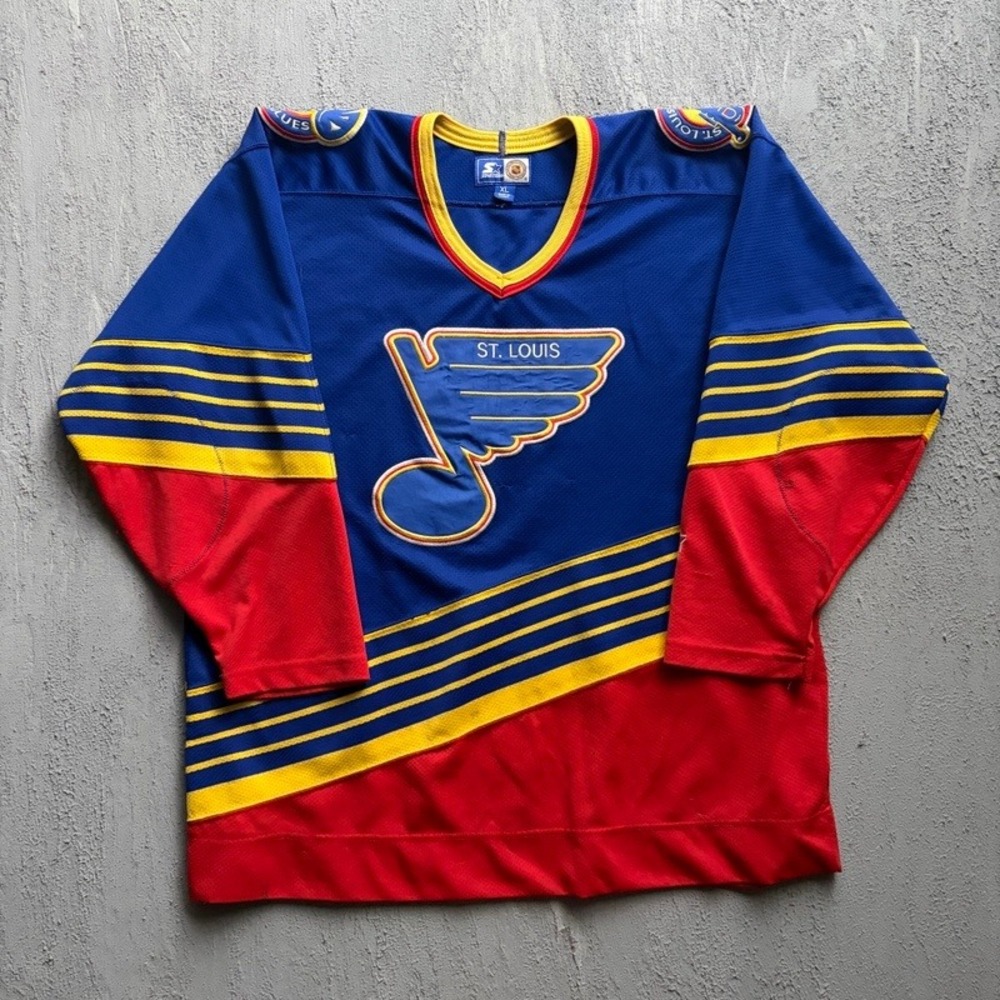 Vintage St. Louis Blues Hockey Jersey XL Blue 90s NHL Starter